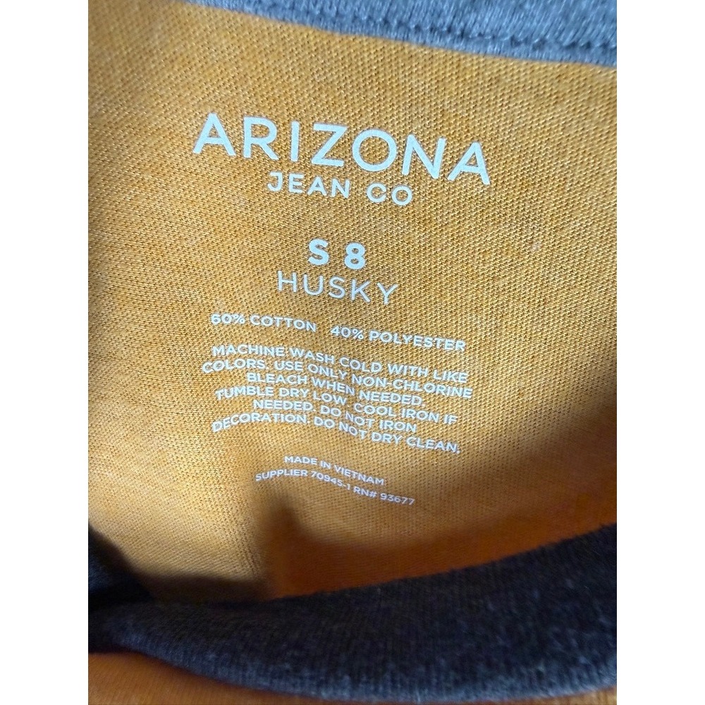 Arizona Jean Co Raglan Tee Boys S 8 Yellow Burgundy Excellent Mathletic Graphic - Picture 4 of 4